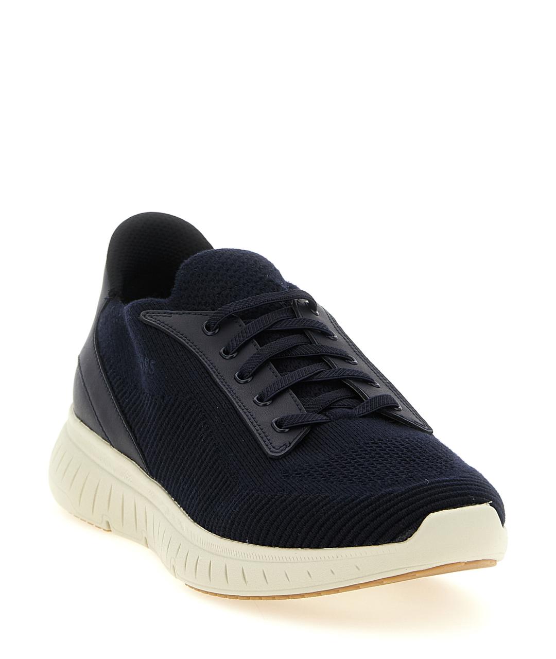 HUGO BOSS Темно-синие текстильные низкие кроссовки / кеды, фото 2