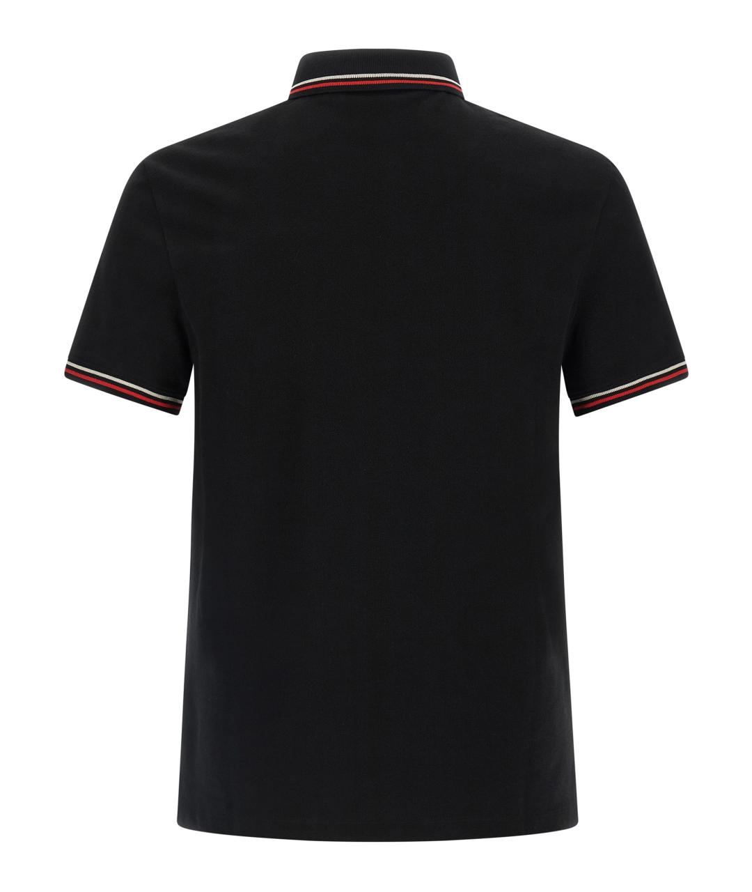 VALENTINO Черное хлопковое поло с коротким рукавом, фото 2
