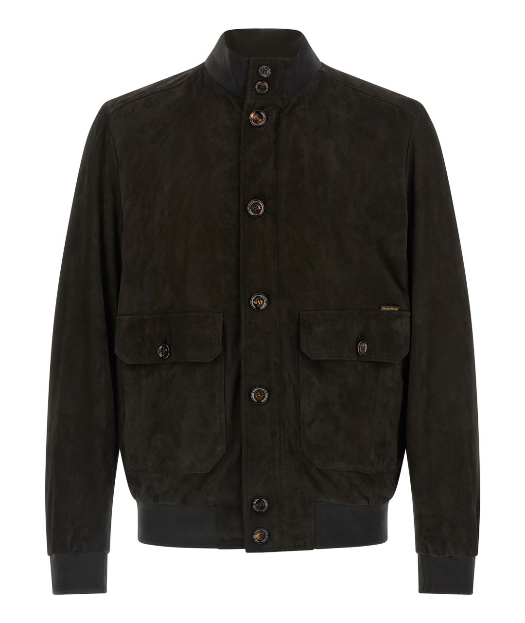 MOORER Коричневая кожаная куртка, фото 1