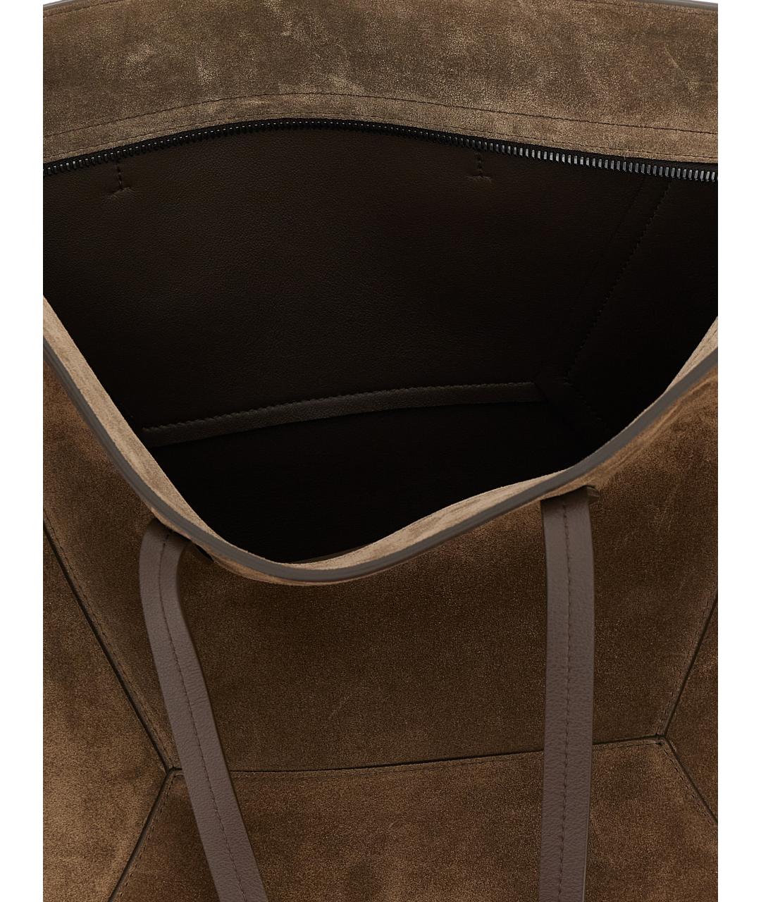 BRUNELLO CUCINELLI Коричневая замшевая сумка тоут, фото 4