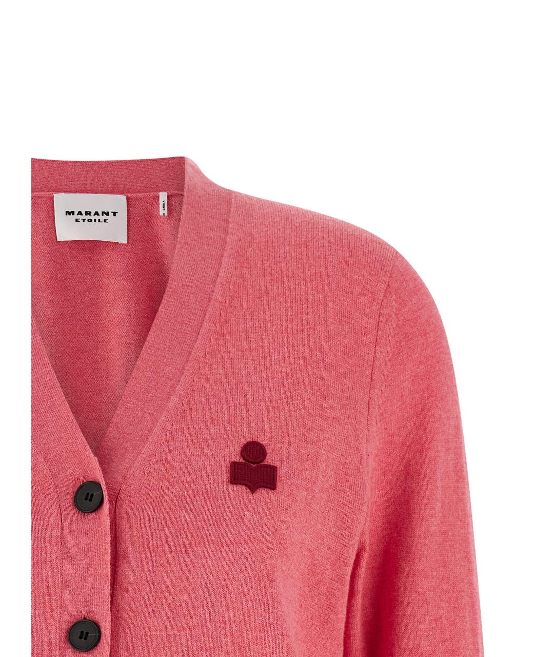 ISABEL MARANT ETOILE Розовый хлопковый кардиган, фото 3