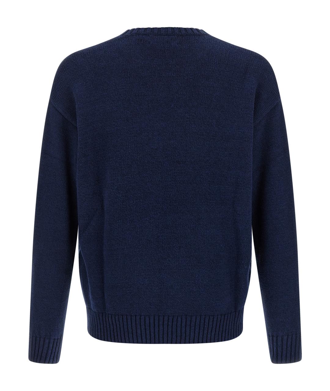 POLO RALPH LAUREN Темно-синий льняной джемпер / свитер, фото 2