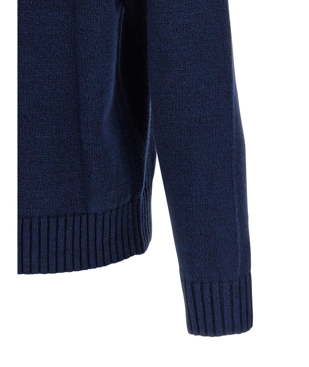 POLO RALPH LAUREN Темно-синий льняной джемпер / свитер, фото 4