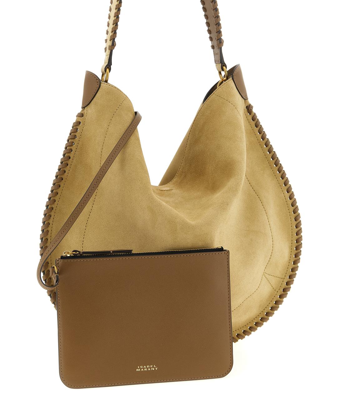 ISABEL MARANT Бежевая замшевая сумка через плечо, фото 3