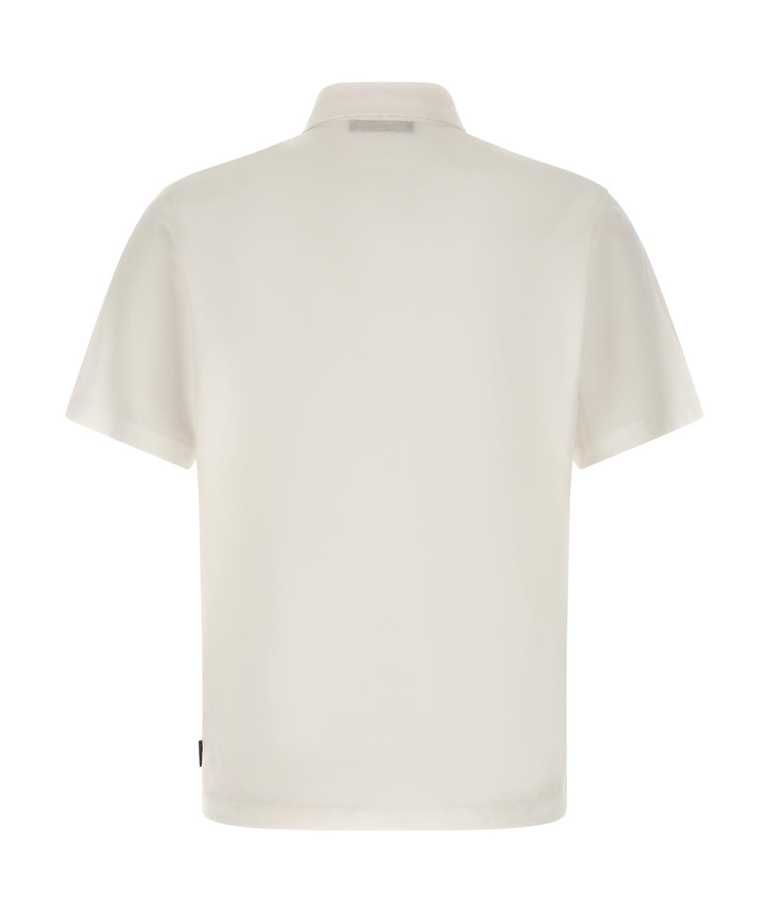 ZANONE Белое хлопковое поло с коротким рукавом, фото 2