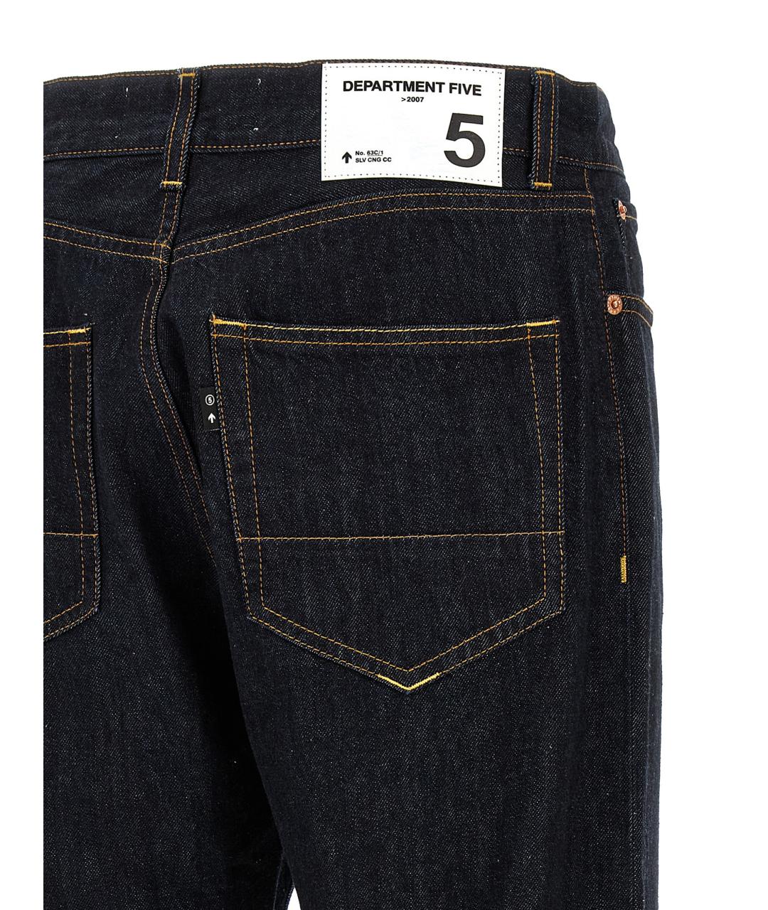 DEPARTMENT 5 Темно-синие хлопковые прямые джинсы, фото 4