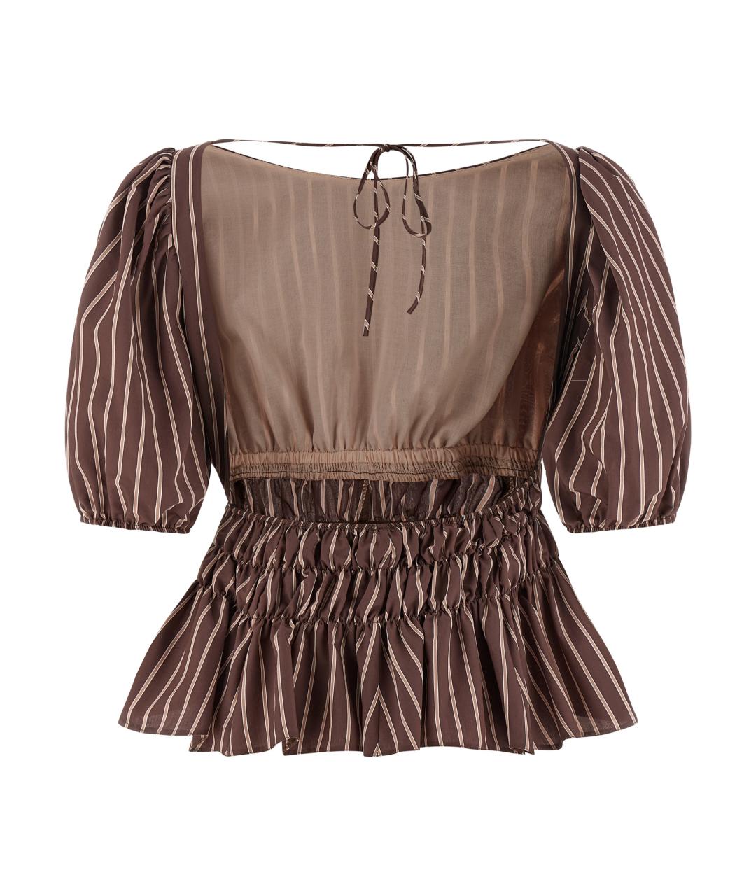 PINKO Коричневая вискозная блузы, фото 2