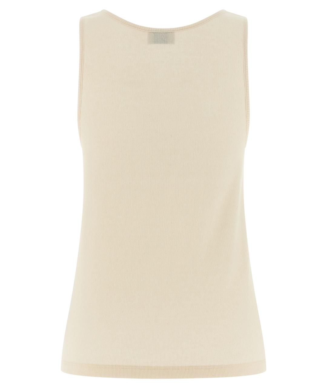 SAINT LAURENT Бежевая хлопковая майка, фото 2