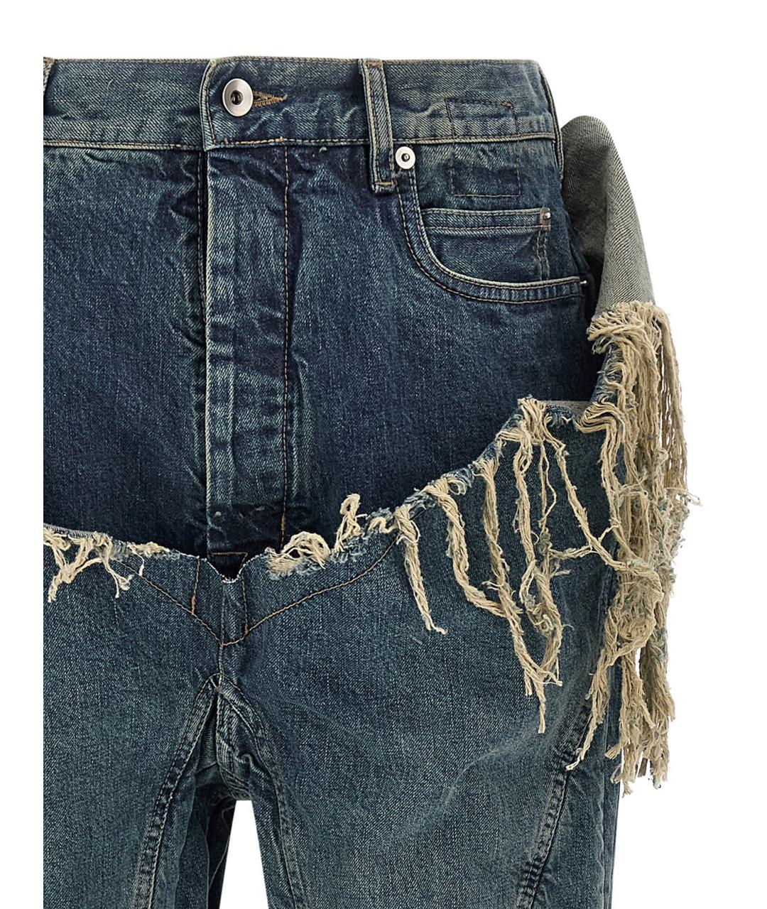 RICK OWENS DRKSHDW Синие хлопковые джинсы, фото 3