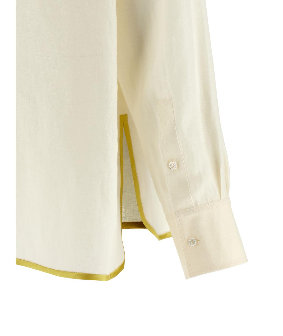 VALENTINO Бежевая льняная рубашка, фото 4