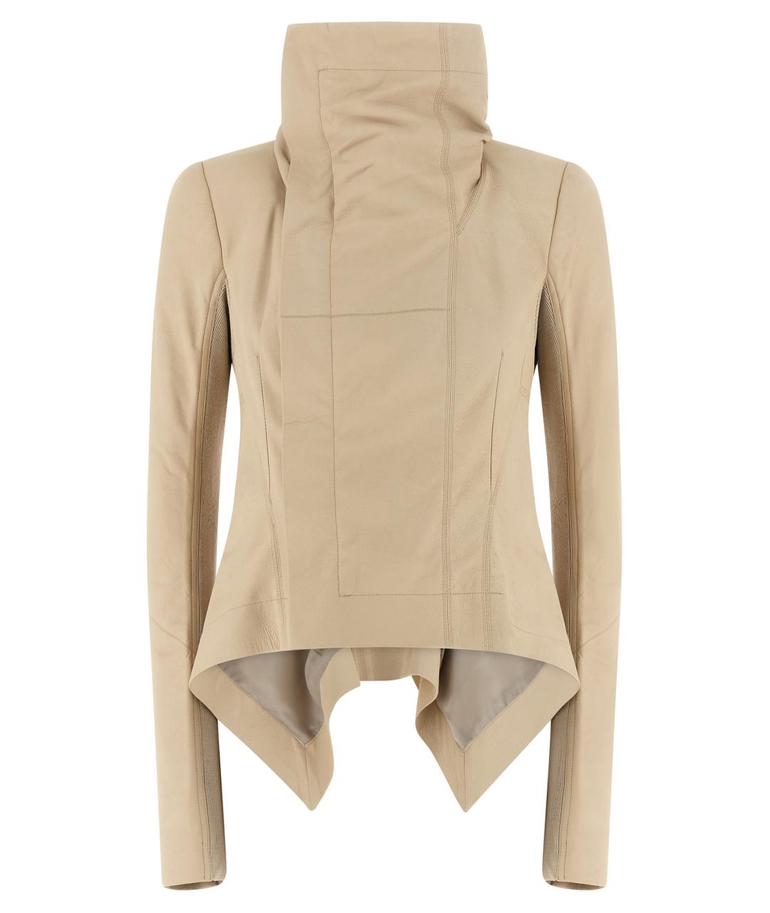 RICK OWENS Бежевая кожаная куртка, фото 1