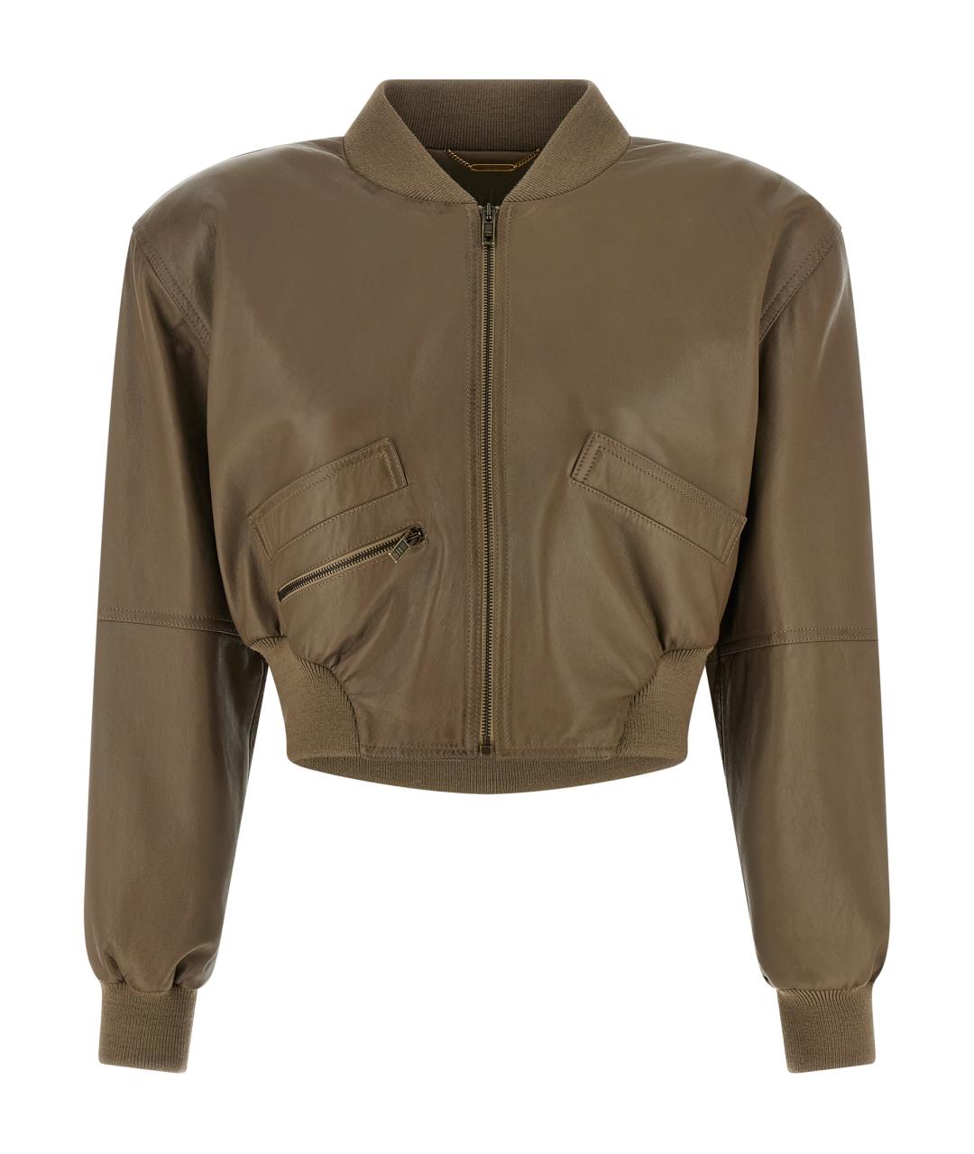 CHLOE Коричневая кожаная куртка, фото 1