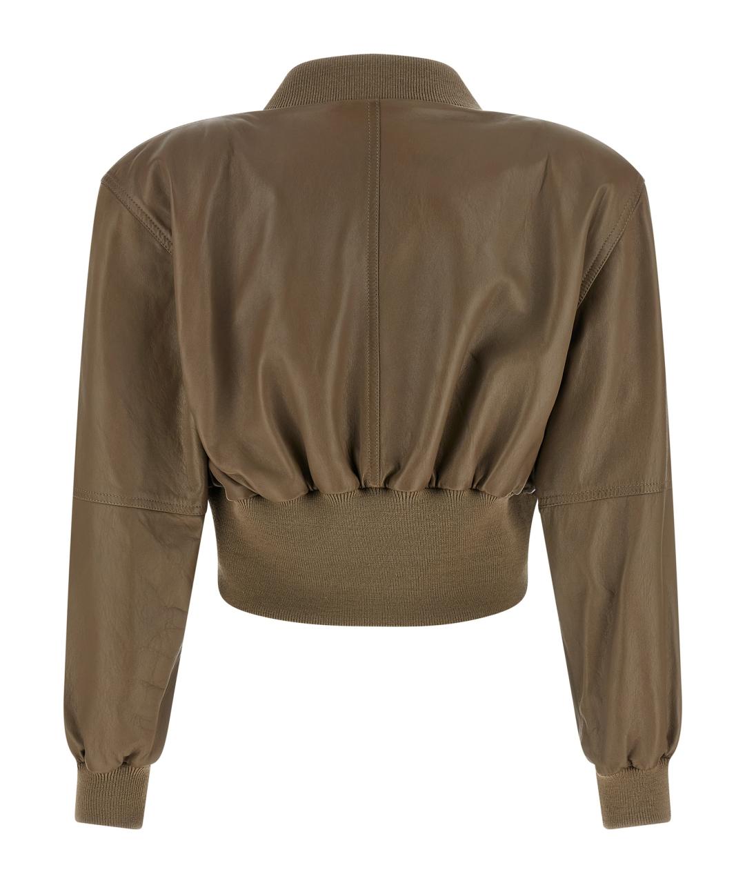 CHLOE Коричневая кожаная куртка, фото 2