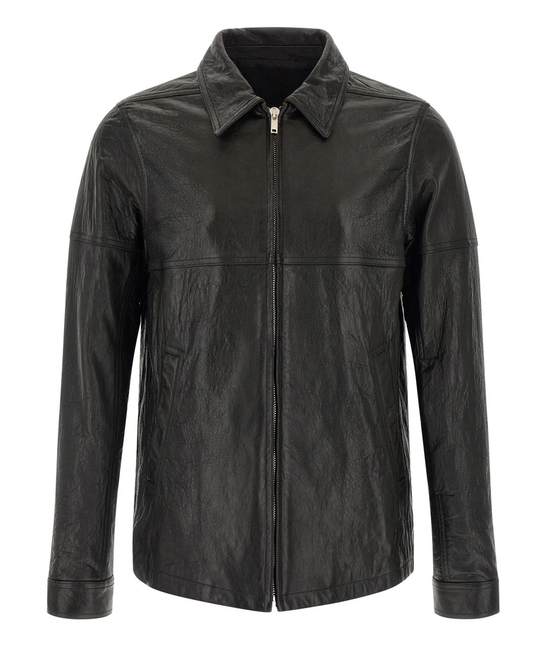 RICK OWENS Черная кожаная куртка, фото 1