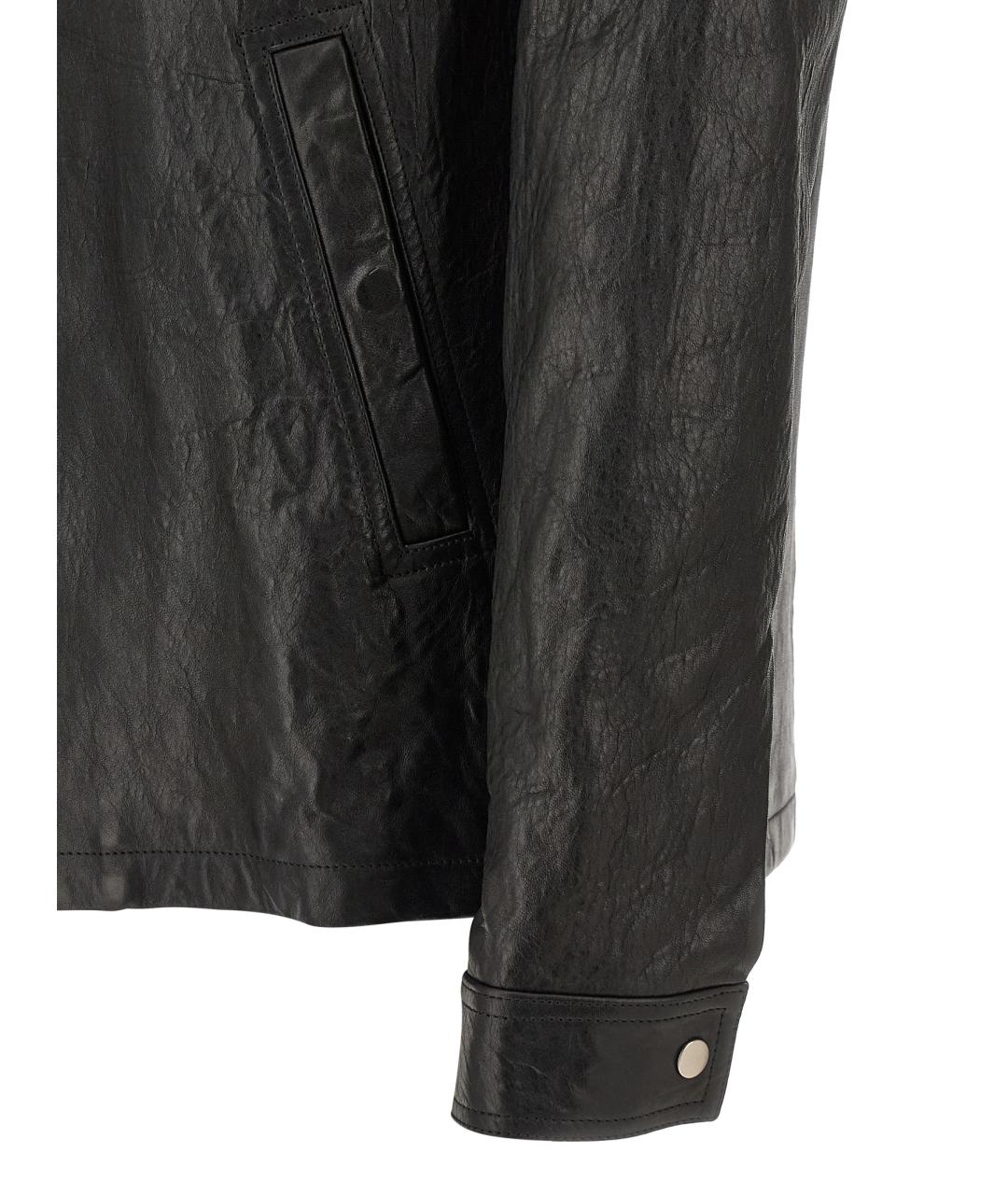 RICK OWENS Черная кожаная куртка, фото 4
