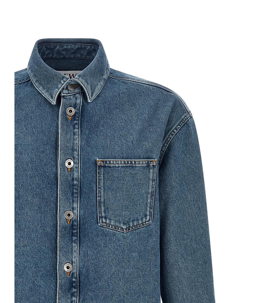 LOEWE Синяя хлопковая кэжуал рубашка, фото 3