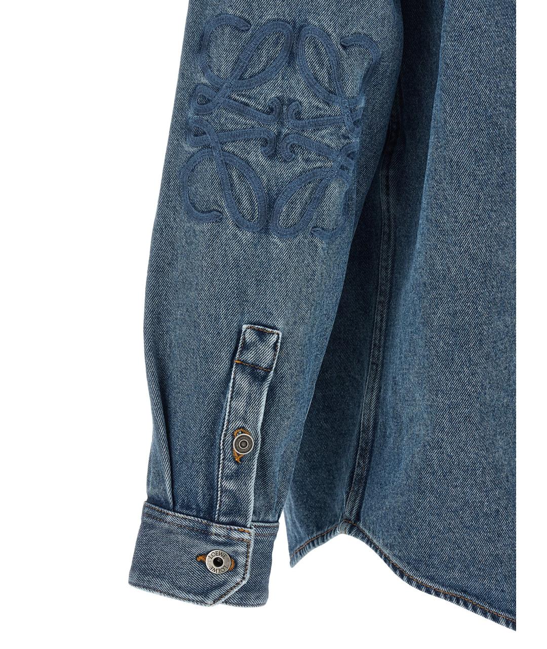 LOEWE Синяя хлопковая кэжуал рубашка, фото 4