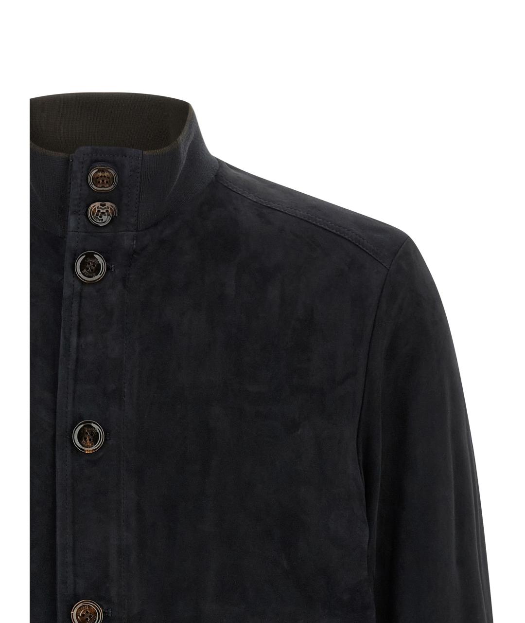 MOORER Темно-синяя кожаная куртка, фото 3