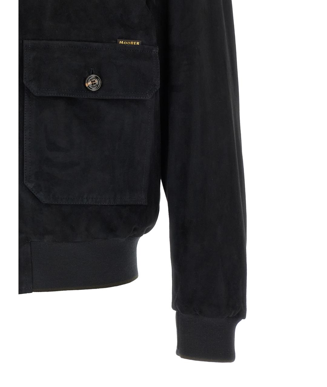 MOORER Темно-синяя кожаная куртка, фото 4