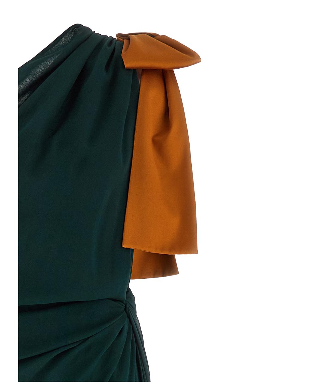 SAINT LAURENT Зеленые шелковое вечернее платье, фото 3