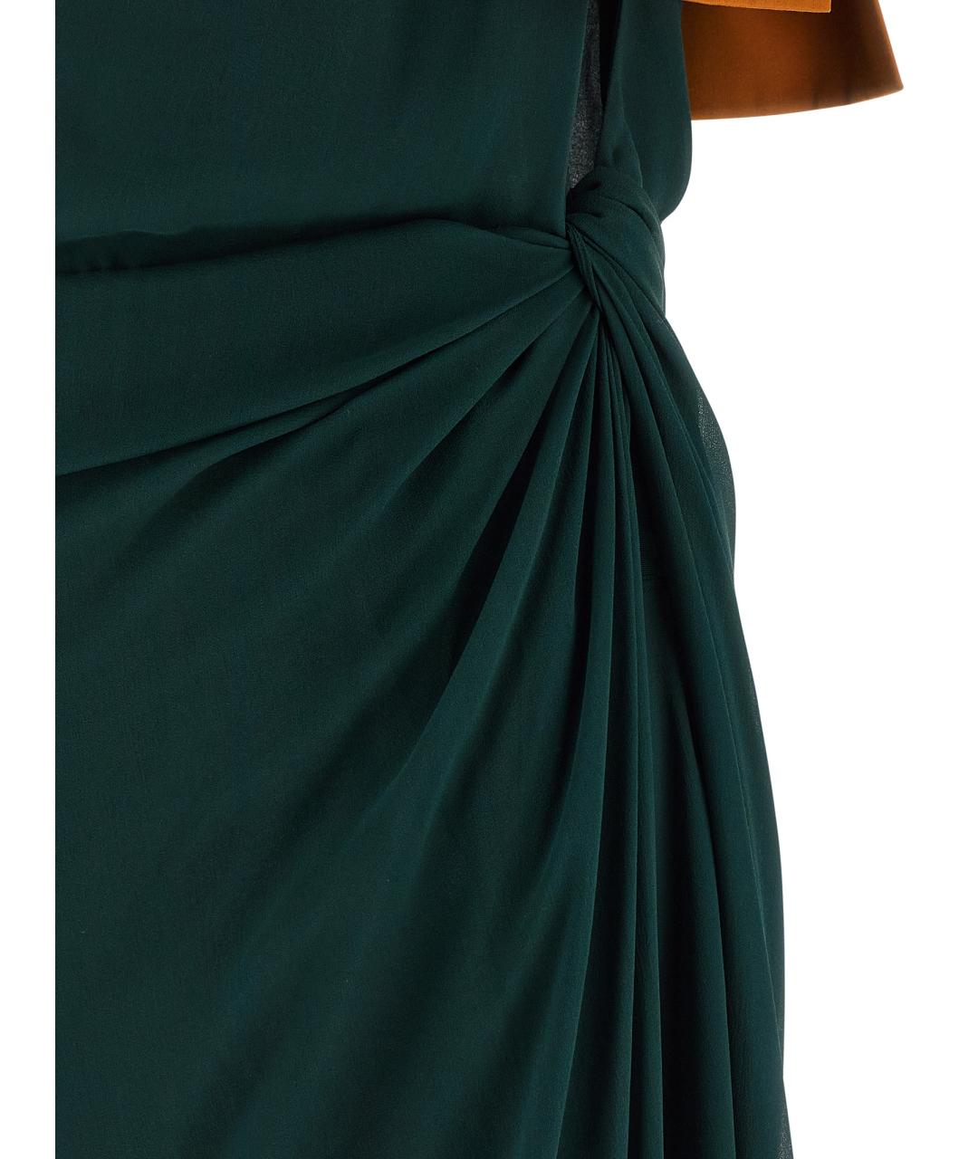SAINT LAURENT Зеленые шелковое вечернее платье, фото 4