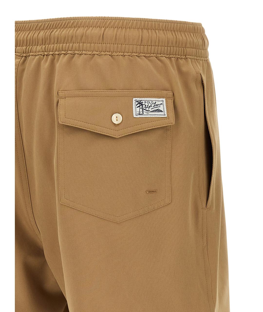 POLO RALPH LAUREN Бежевые полиэстеровые шорты, фото 4