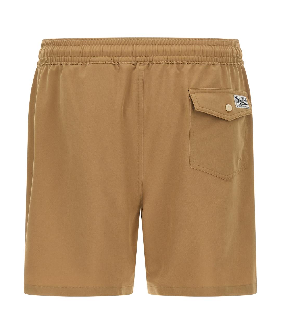 POLO RALPH LAUREN Бежевые полиэстеровые шорты, фото 2