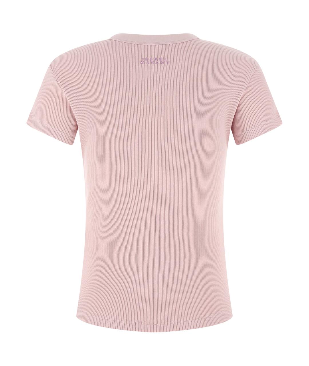 ISABEL MARANT Розовая хлопковая футболка, фото 2