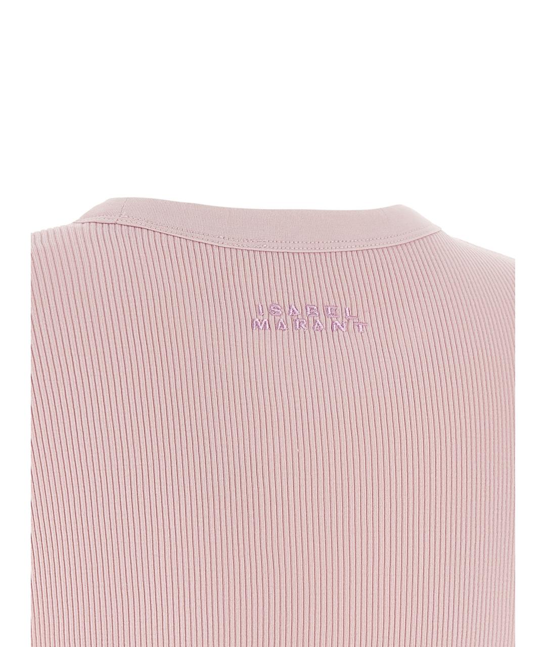 ISABEL MARANT Розовая хлопковая футболка, фото 4