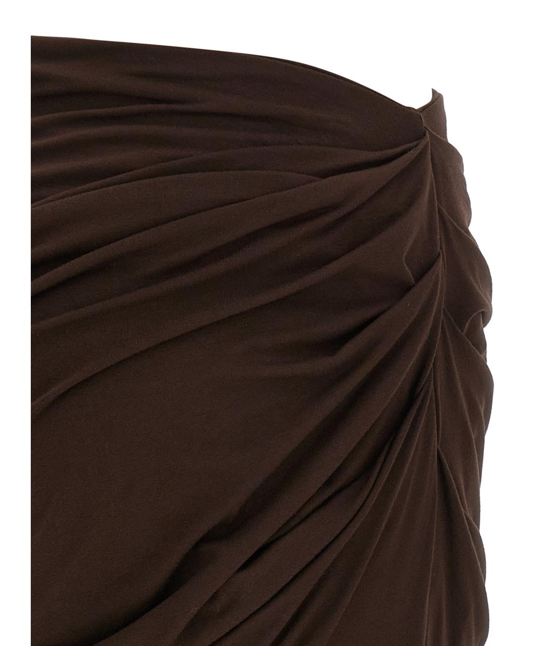 entire studios Коричневая вискозная юбка макси, фото 4