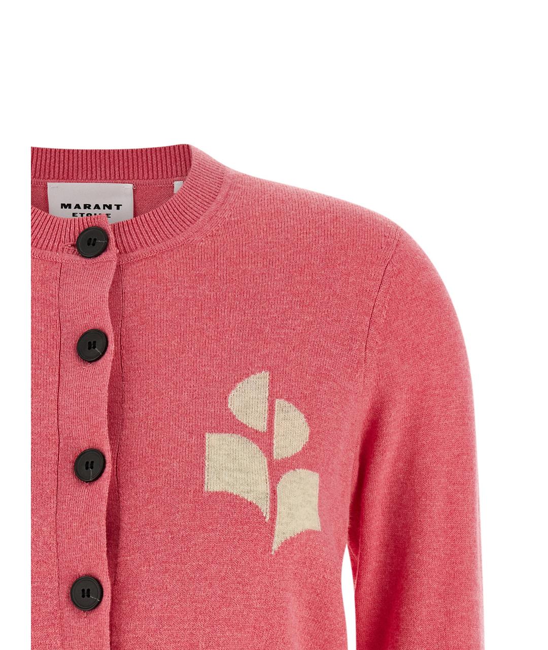 ISABEL MARANT ETOILE Розовый хлопковый кардиган, фото 3