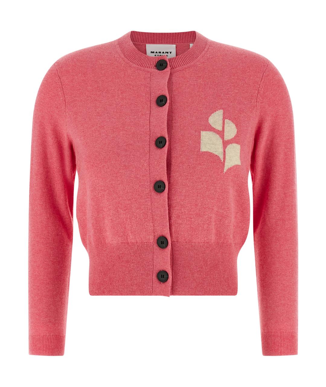 ISABEL MARANT ETOILE Розовый хлопковый кардиган, фото 1