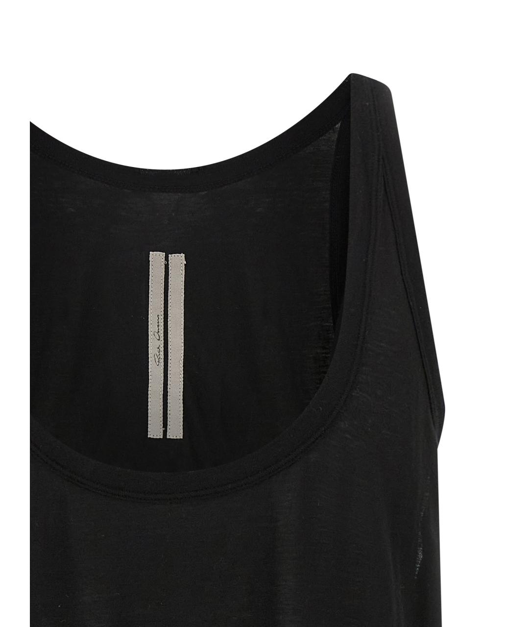 RICK OWENS Черная хлопковая майка, фото 3