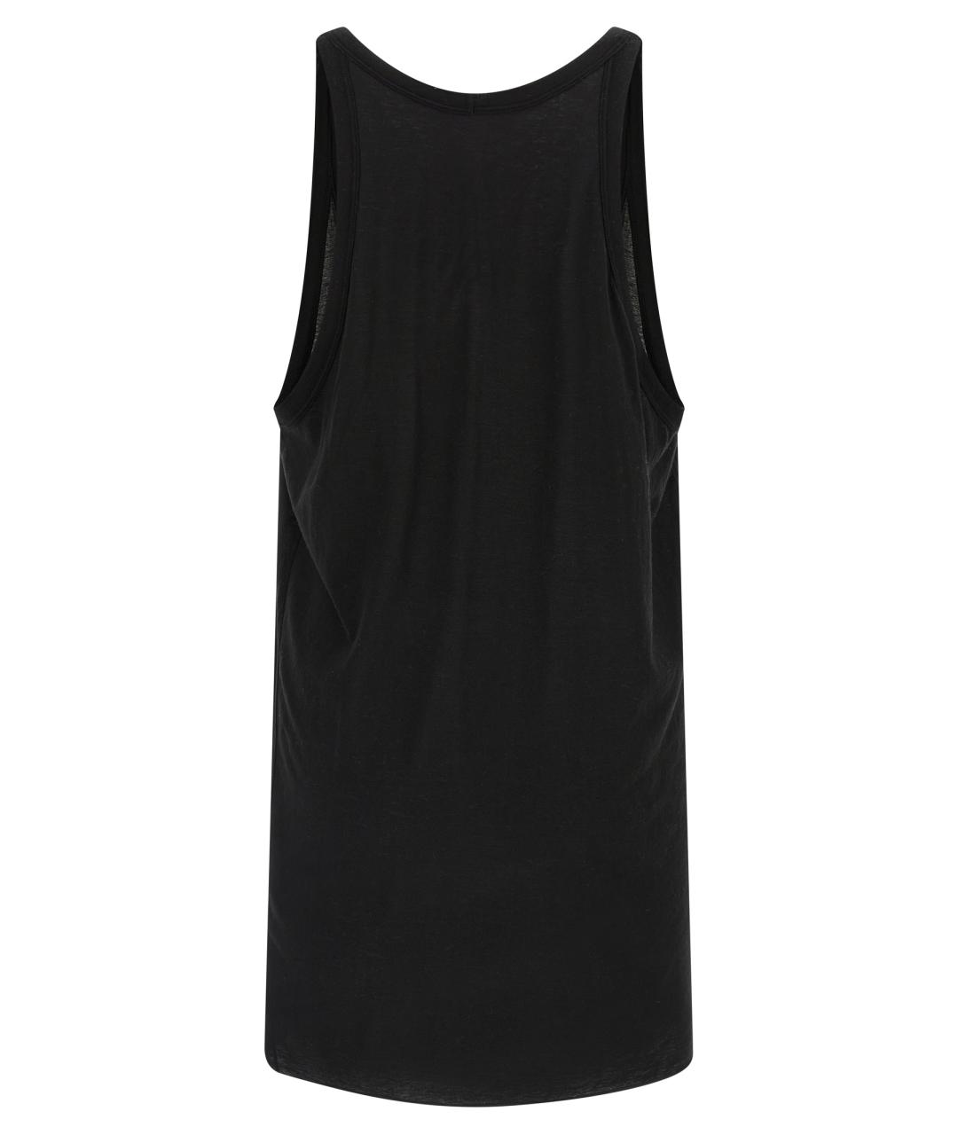 RICK OWENS Черная хлопковая майка, фото 2