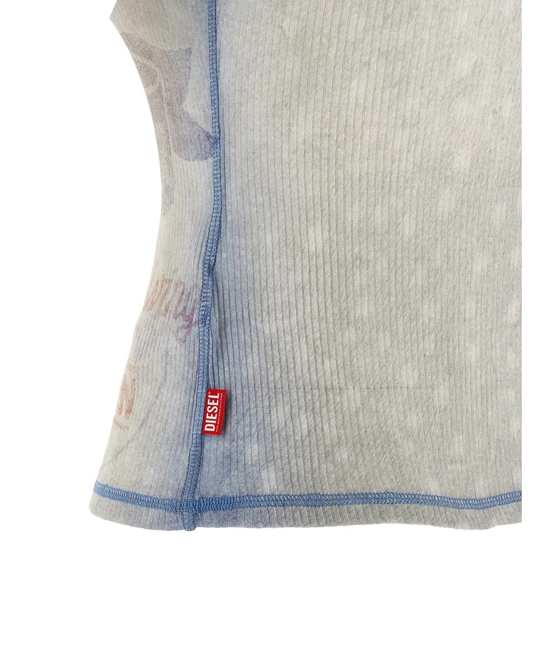 DIESEL Голубая хлопковая футболка, фото 4