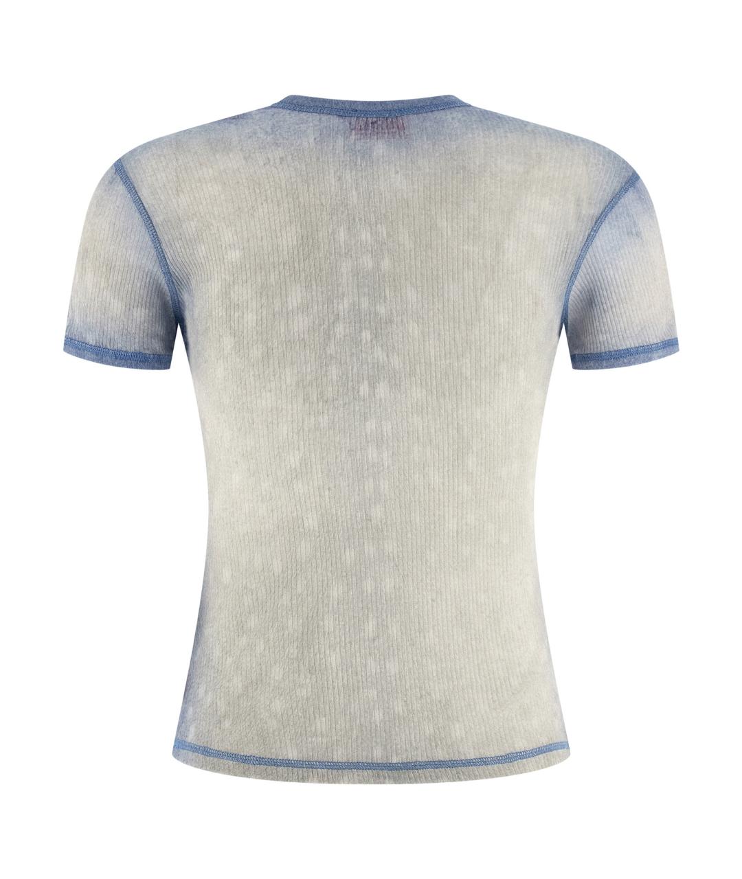 DIESEL Голубая хлопковая футболка, фото 2