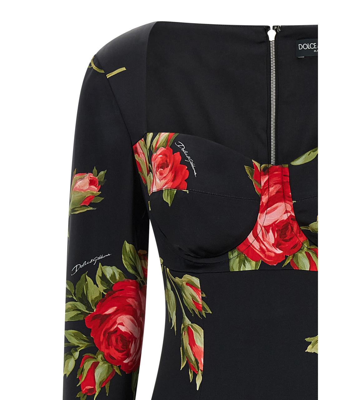 DOLCE&GABBANA Черное вискозное коктейльное платье, фото 3