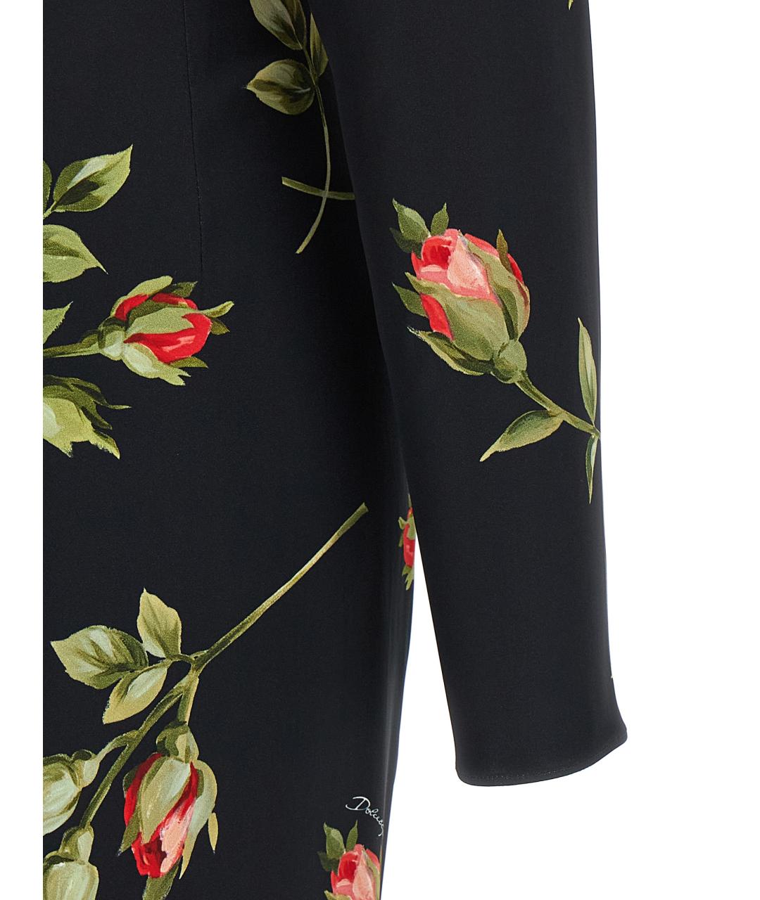 DOLCE&GABBANA Черное вискозное коктейльное платье, фото 4