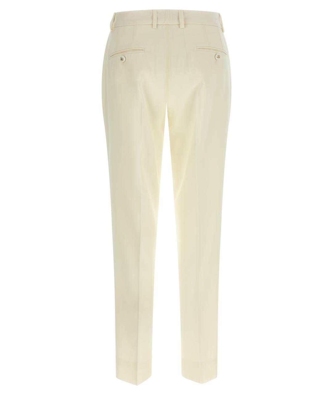 DOLCE&GABBANA Белые шерстяные прямые брюки, фото 2