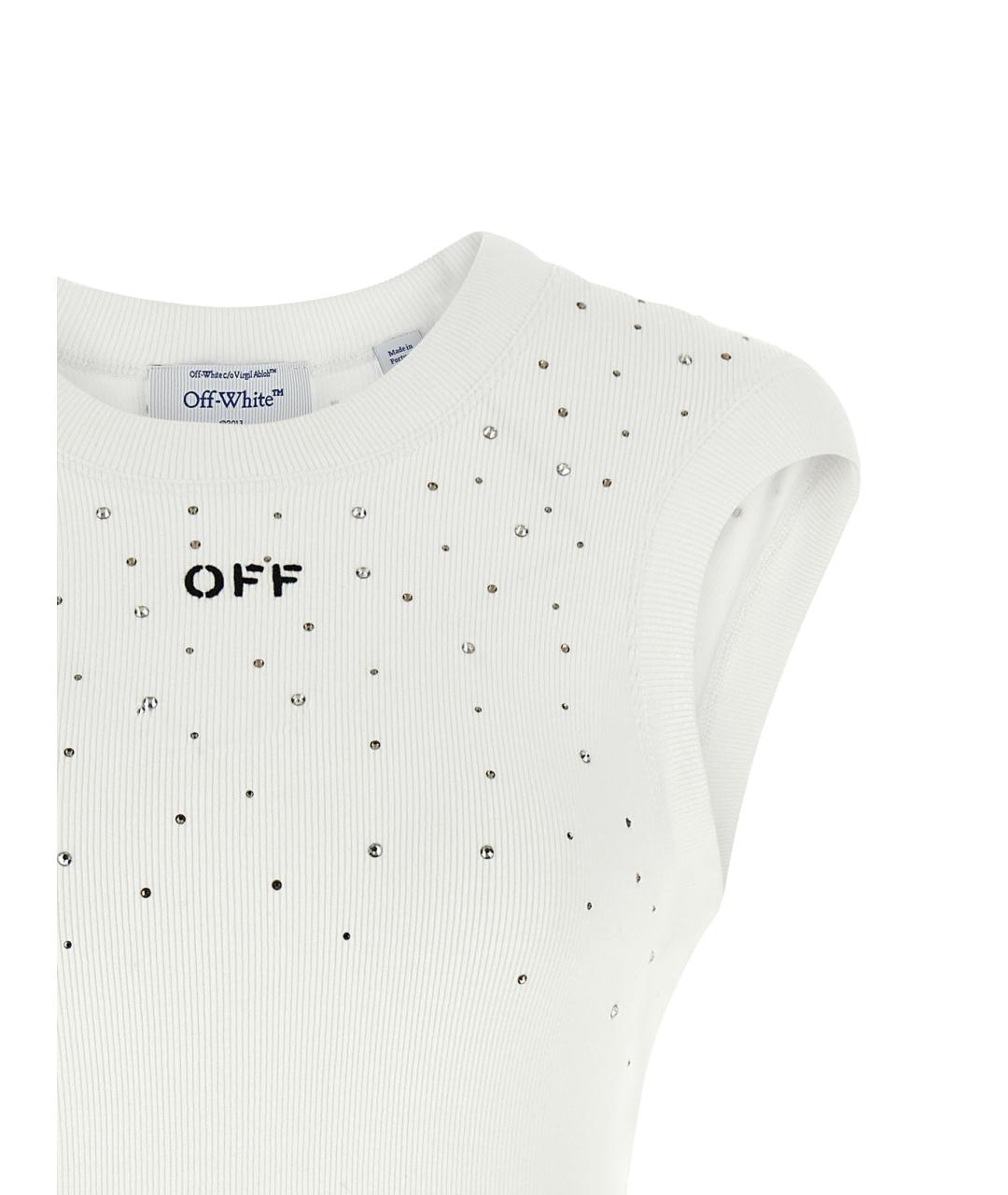 OFF-WHITE Белая вискозная майка, фото 3