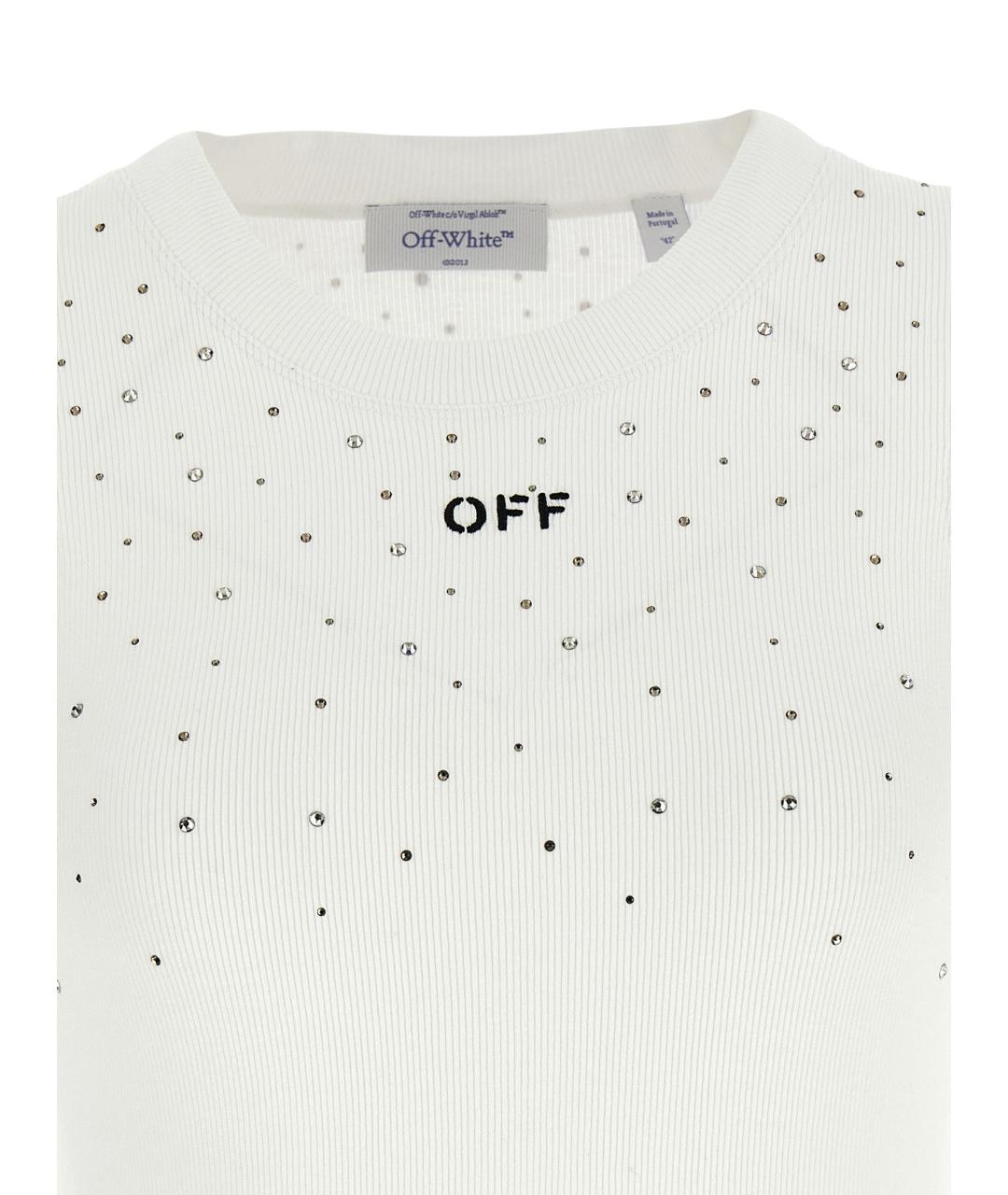 OFF-WHITE Белая вискозная майка, фото 4