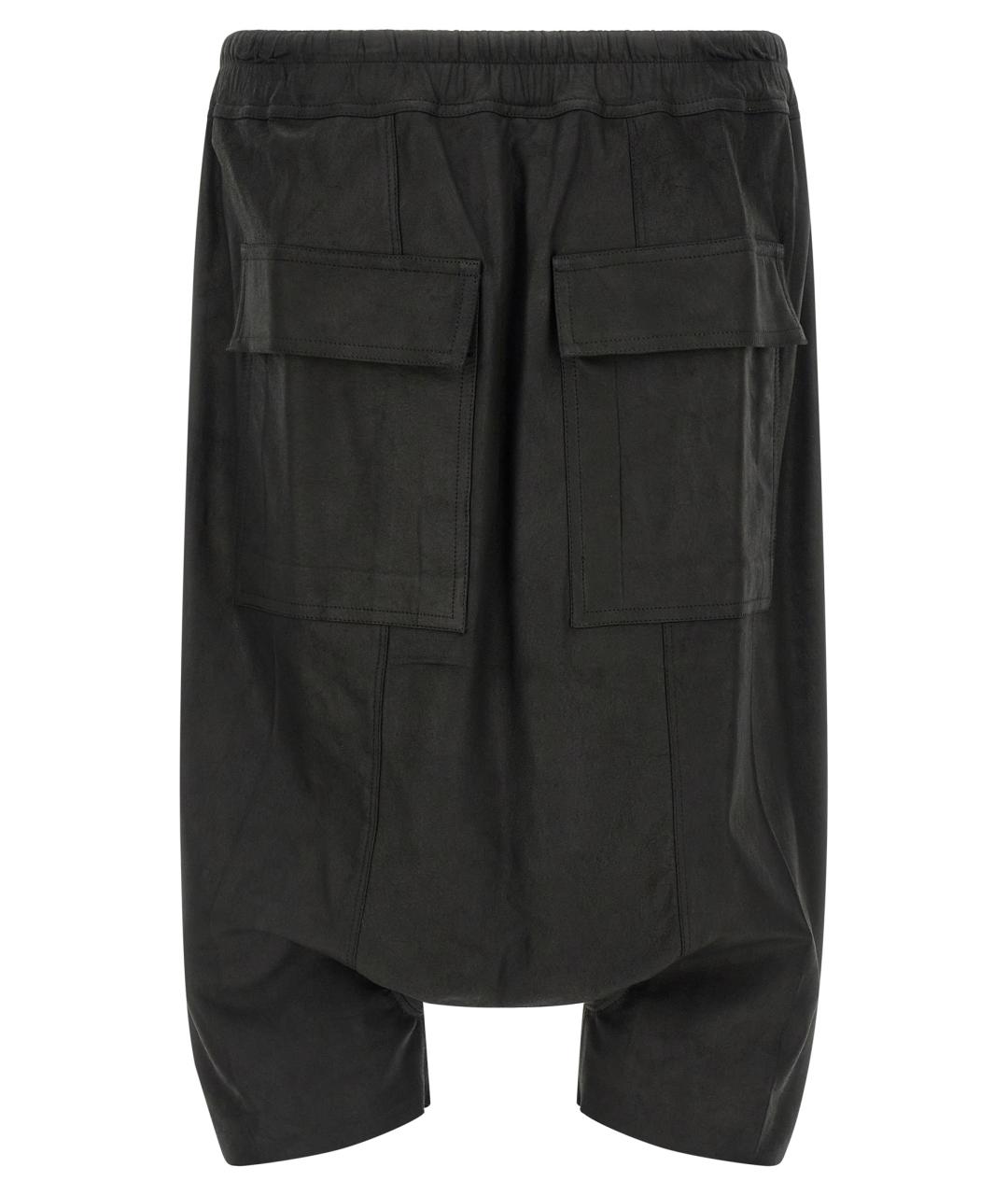 RICK OWENS Черные кожаные шорты, фото 2