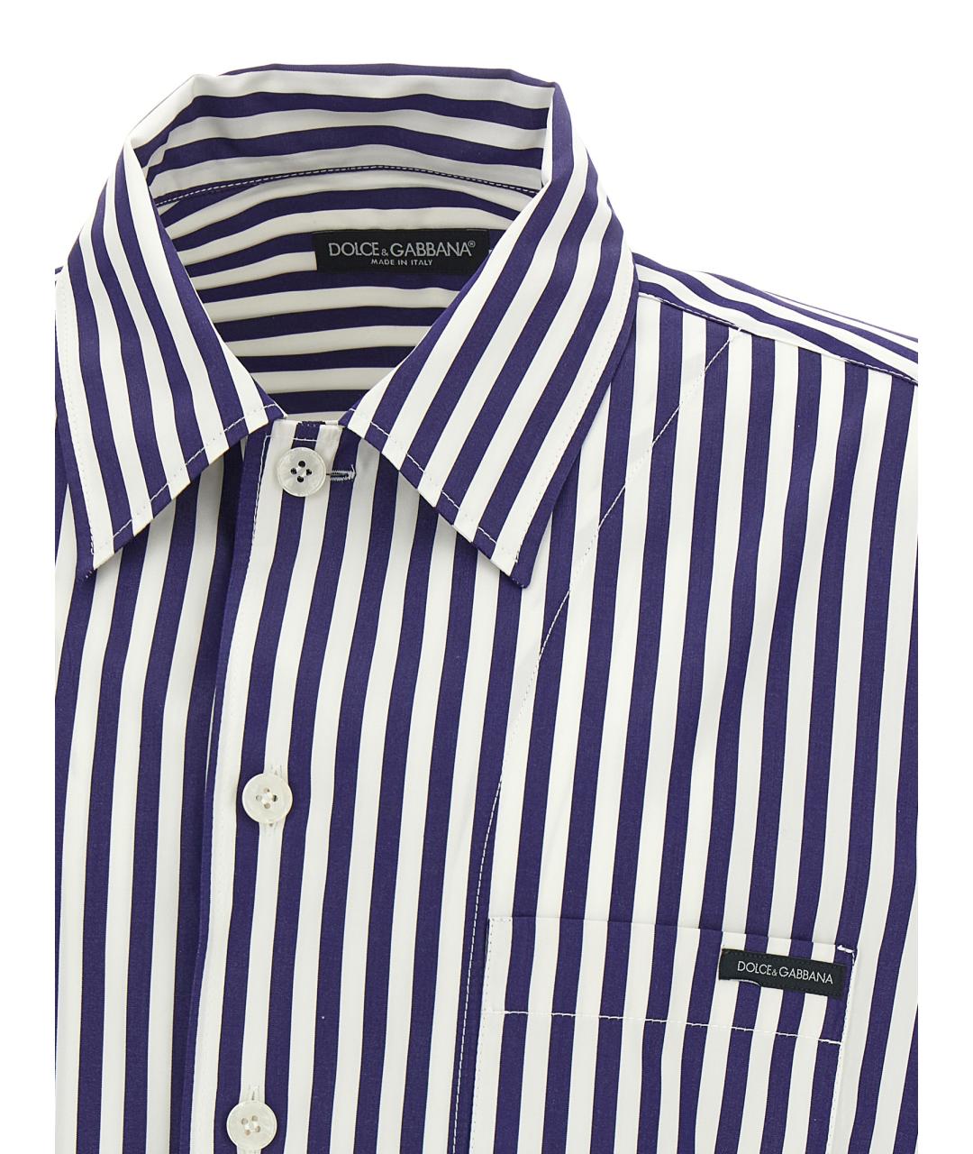 DOLCE&GABBANA Синяя хлопковая кэжуал рубашка, фото 5