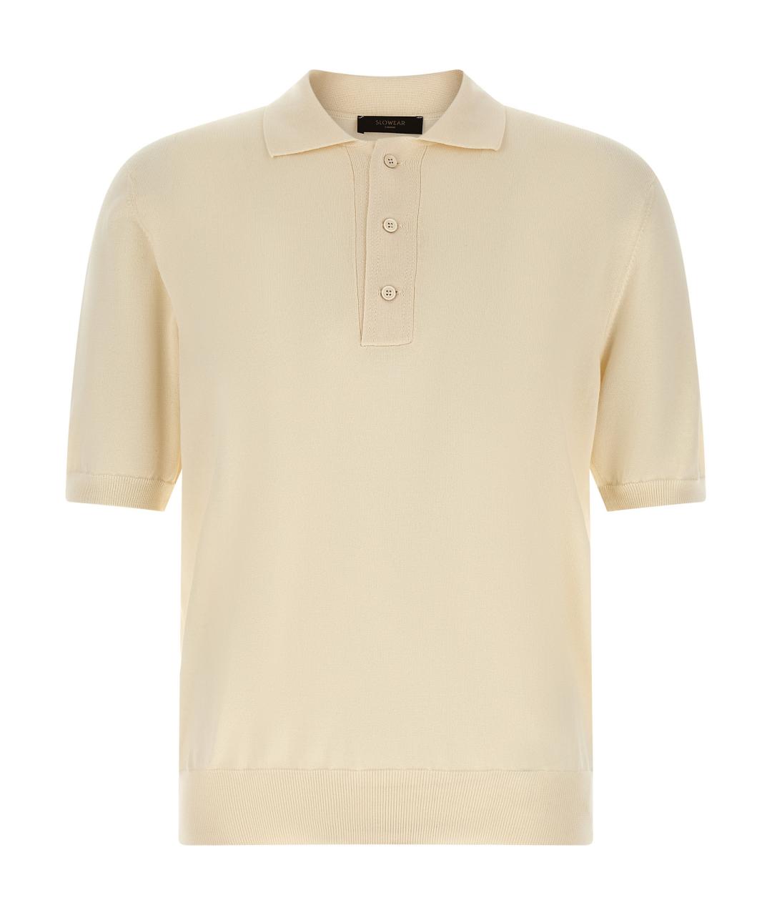 ZANONE Бежевое хлопковое поло с коротким рукавом, фото 1