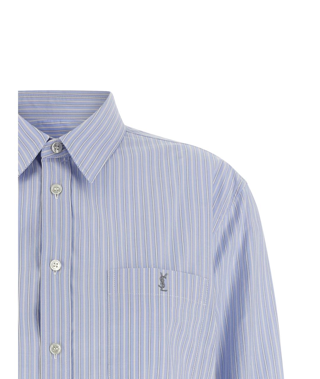 SAINT LAURENT Голубая хлопковая рубашка, фото 3