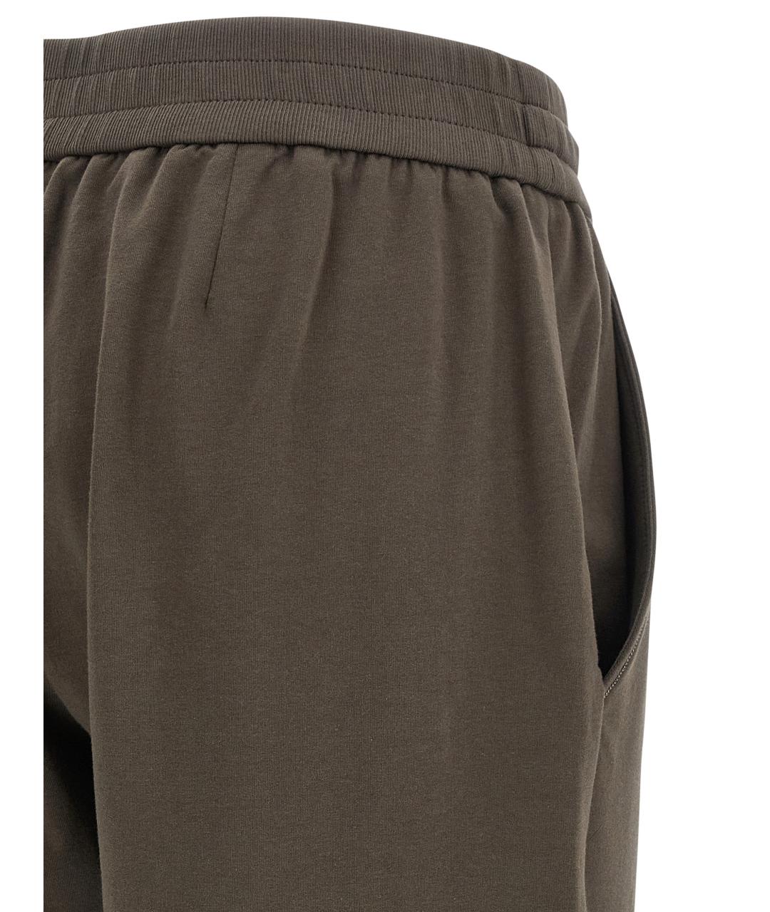 BRUNELLO CUCINELLI Коричневые хлопковые прямые брюки, фото 4