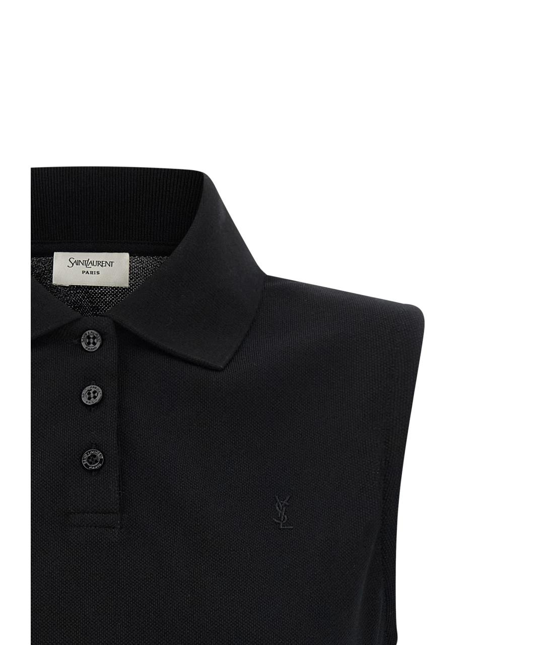 SAINT LAURENT Черная хлопковая футболка, фото 3