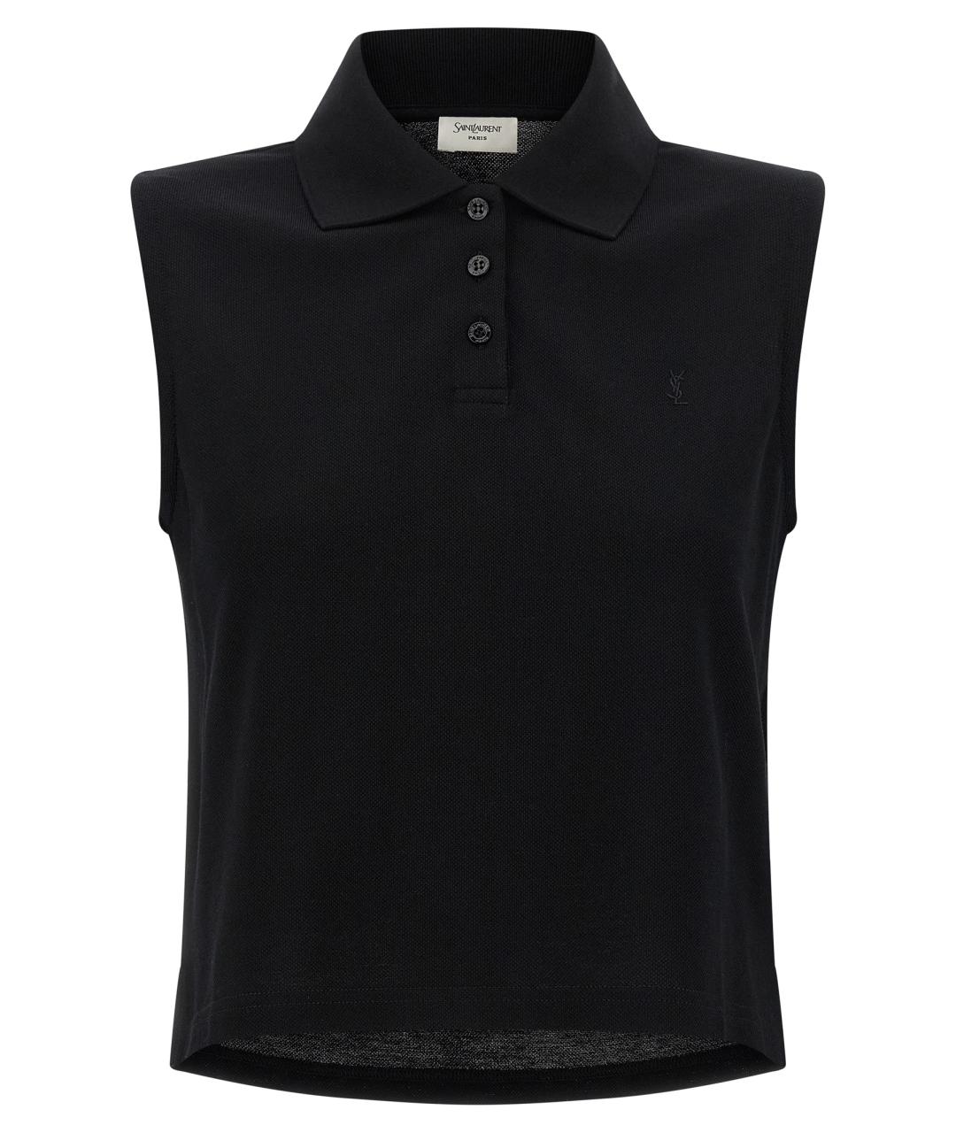 SAINT LAURENT Черная хлопковая футболка, фото 1