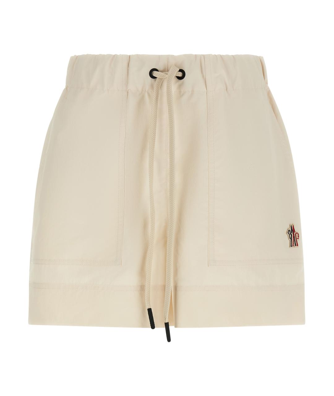 MONCLER GRENOBLE Белые полиэстеровые шорты, фото 1