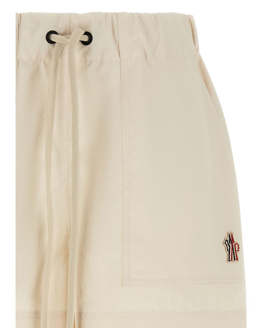 MONCLER GRENOBLE Белые полиэстеровые шорты, фото 3